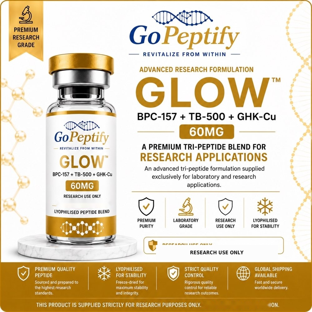 GLOW – BPC 157 + GKU-CU + TB500 research vial